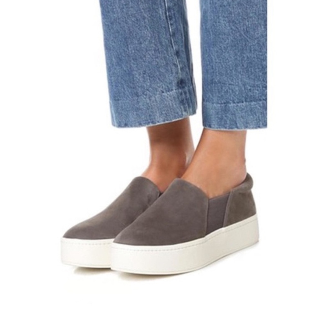 Vince Warren Eco Platform Gray Wool Loafers